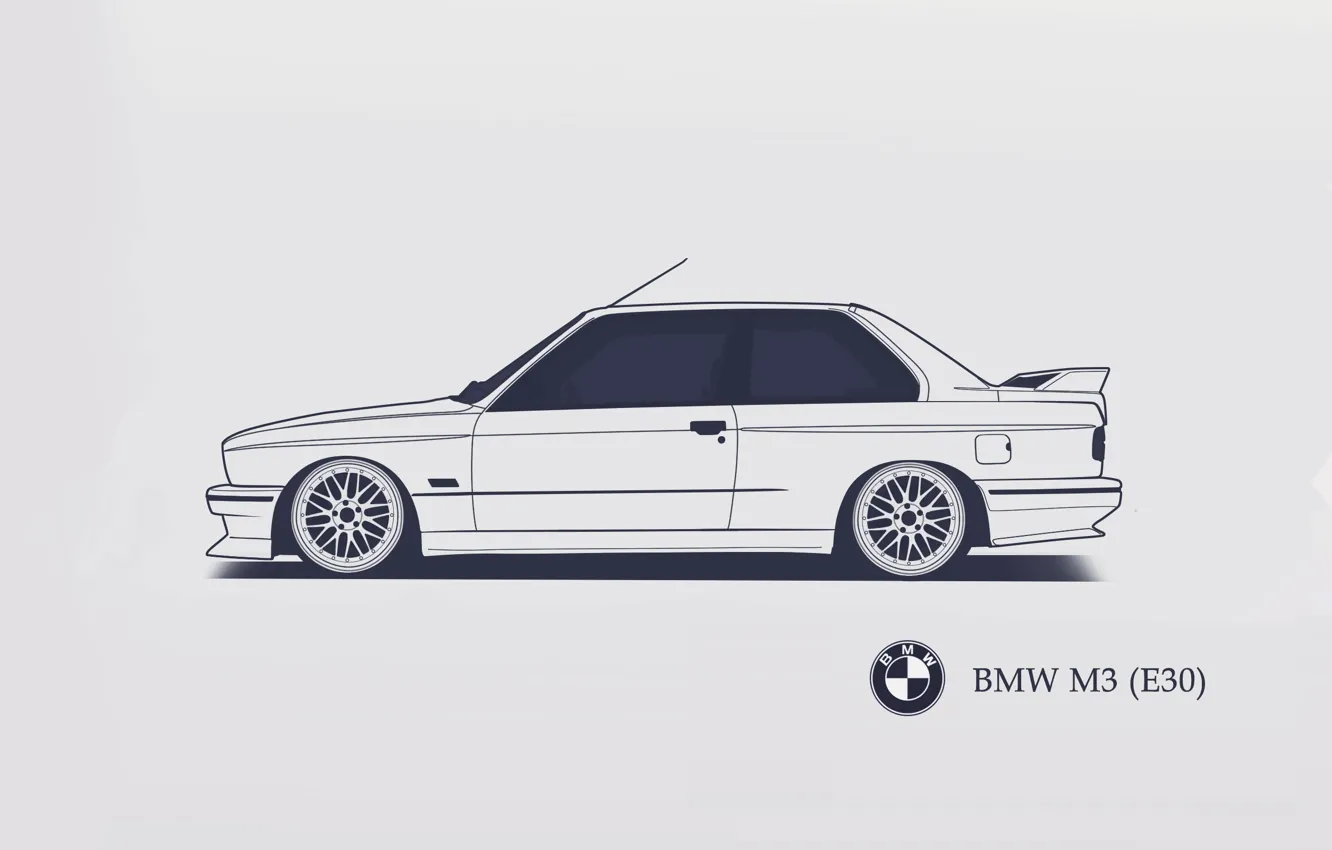 Photo wallpaper BMW, E30, Minimalistic, SrCky Design