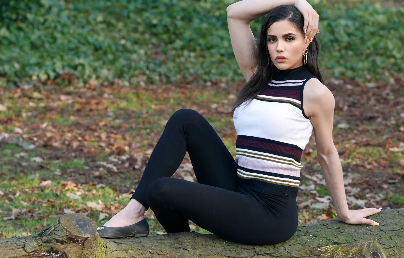 Photo wallpaper look, girl, beauty, sitting