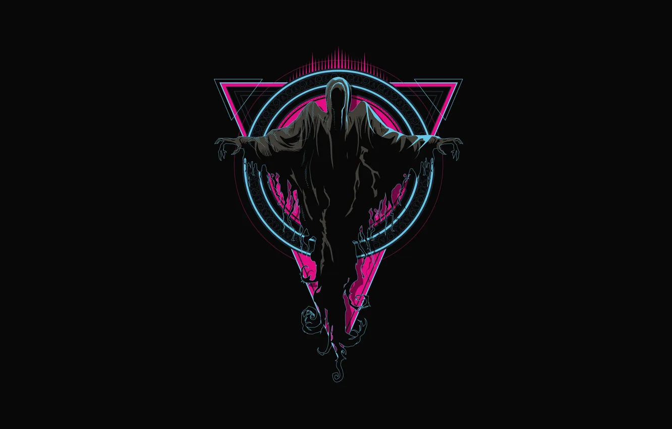 Photo wallpaper horror, Harry Potter, black background, Gothic, Minimalism, Dementor