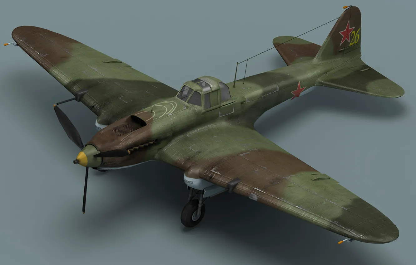 Photo wallpaper model, fighter, attack, the plane, IL-2