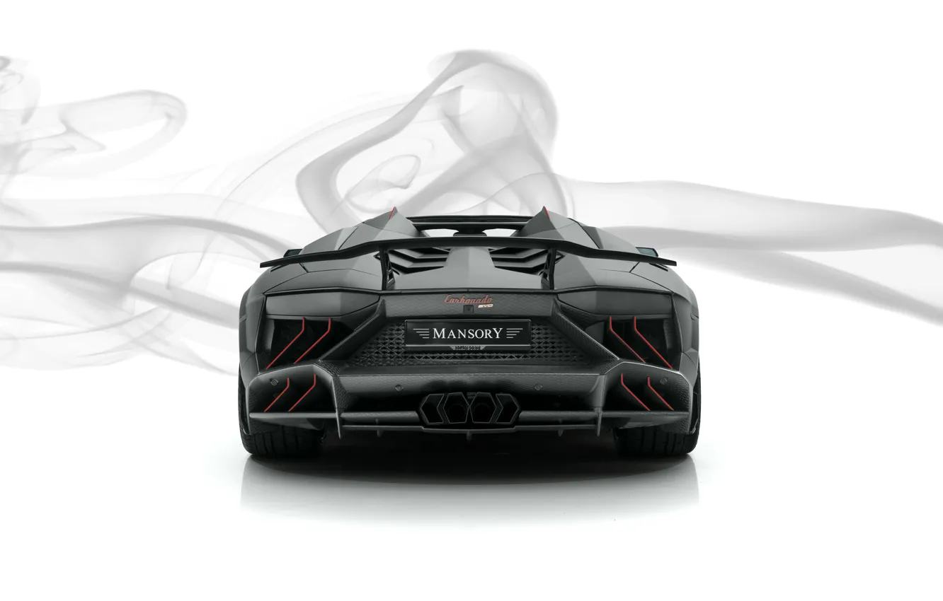 Photo wallpaper Roadster, Lamborghini, supercar, rear view, Aventador, Mansory, 2019, Carbonado Evo