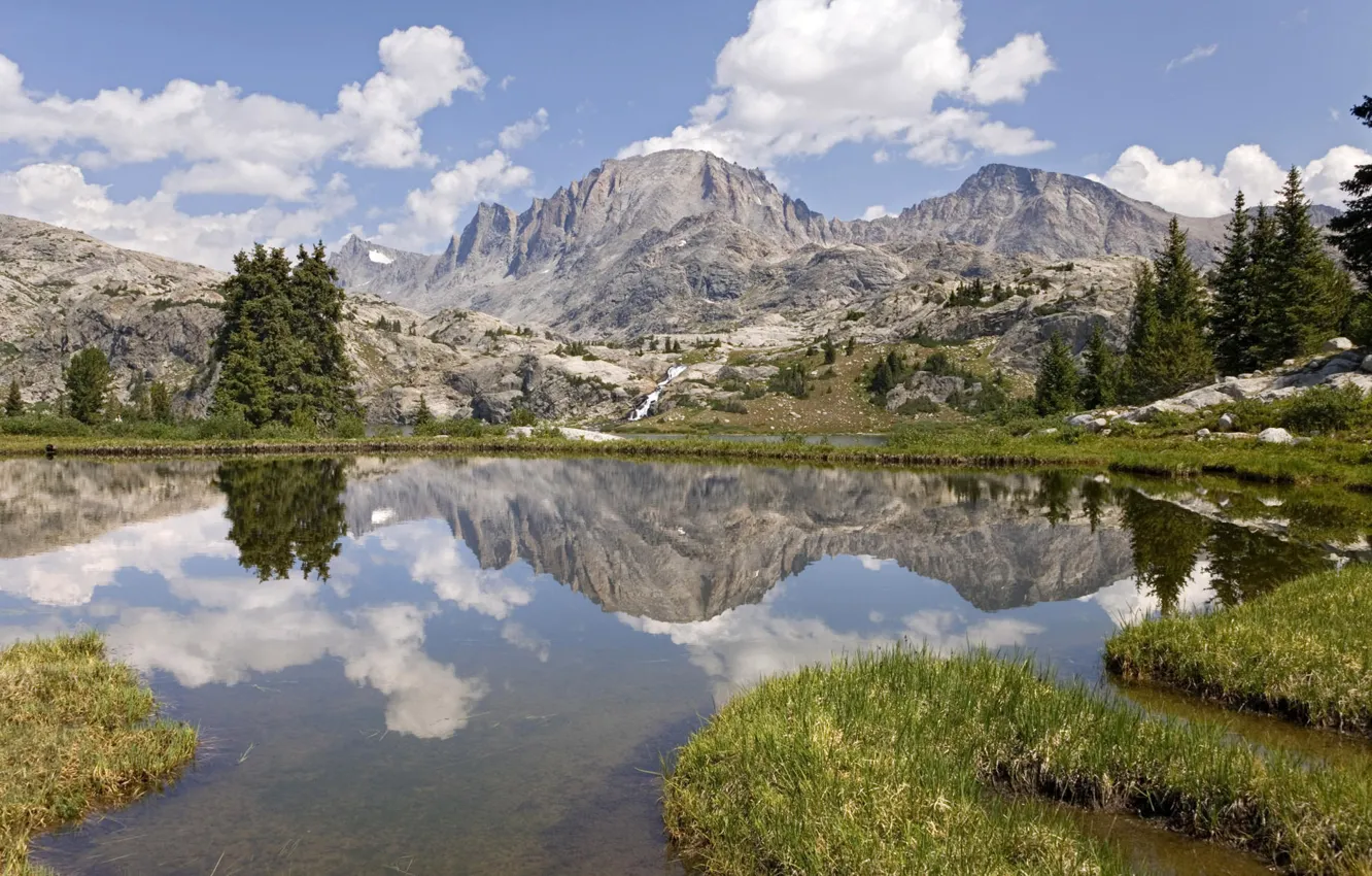 Photo wallpaper mountains, view, panorama, incredibly