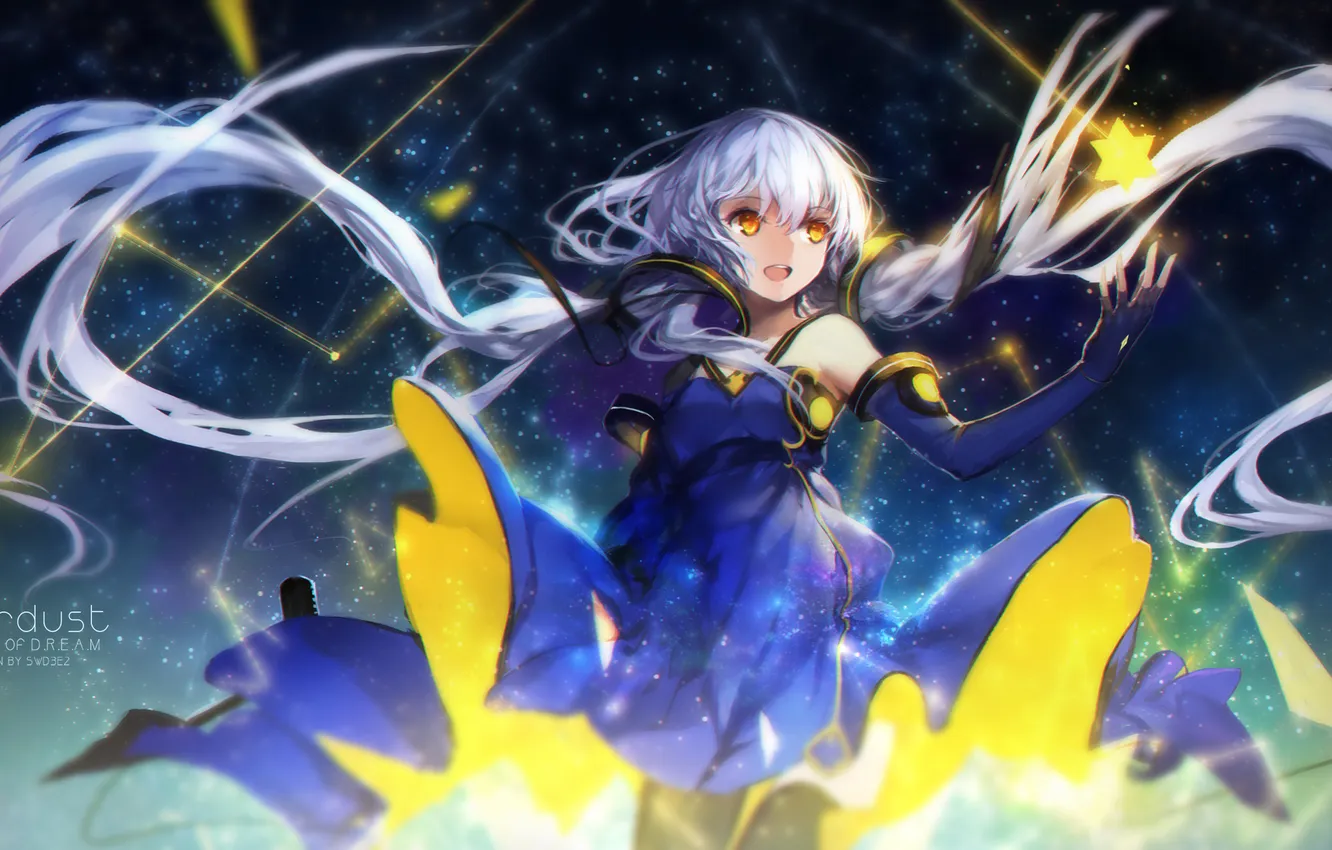 Photo wallpaper girl, stars, joy, anime, art, vocaloid, swd3e2, xingchen