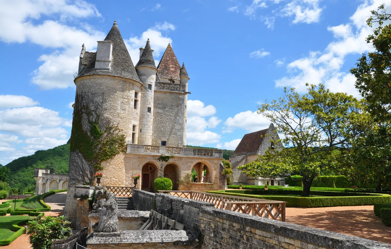 Photo wallpaper castle, France, des, Milandes., Chetau