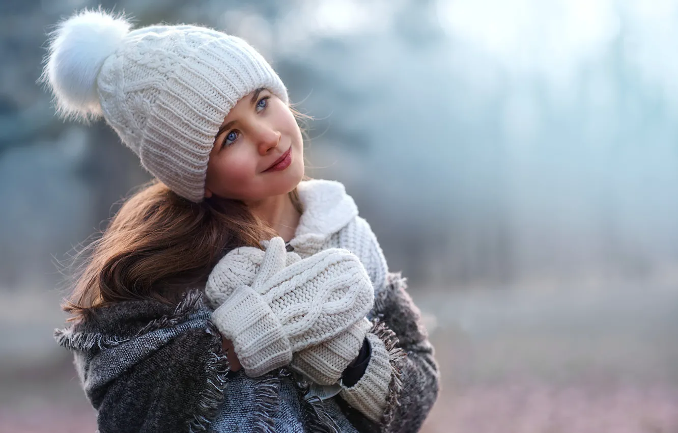 Photo wallpaper winter, portrait, girl