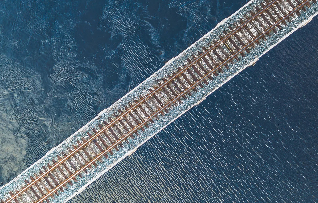 Photo wallpaper bridge, river, rails, FL, railroad, Bradenton, Florida1, Manatee River