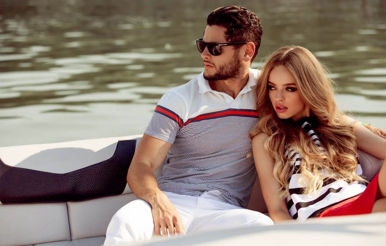 Photo wallpaper look, girl, style, makeup, glasses, blonde, male, fashion