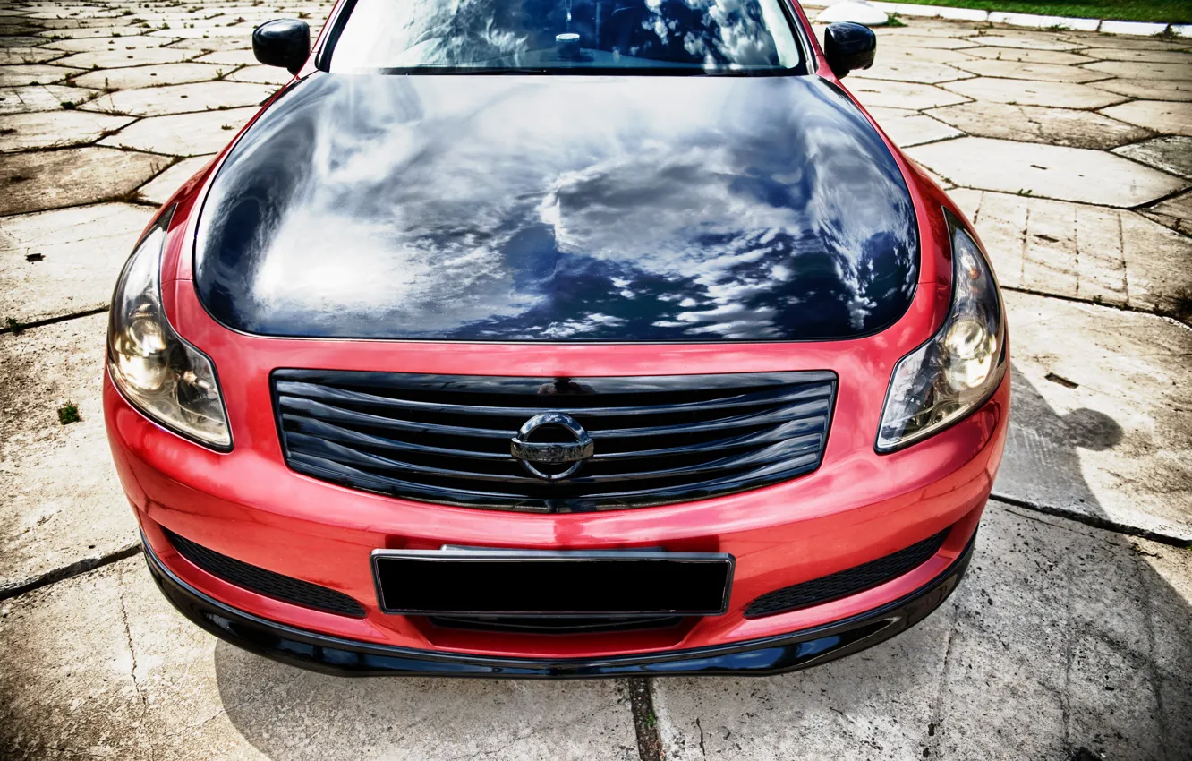 Photo wallpaper the sky, The hood, Nissan, skyline, skyline, GT250
