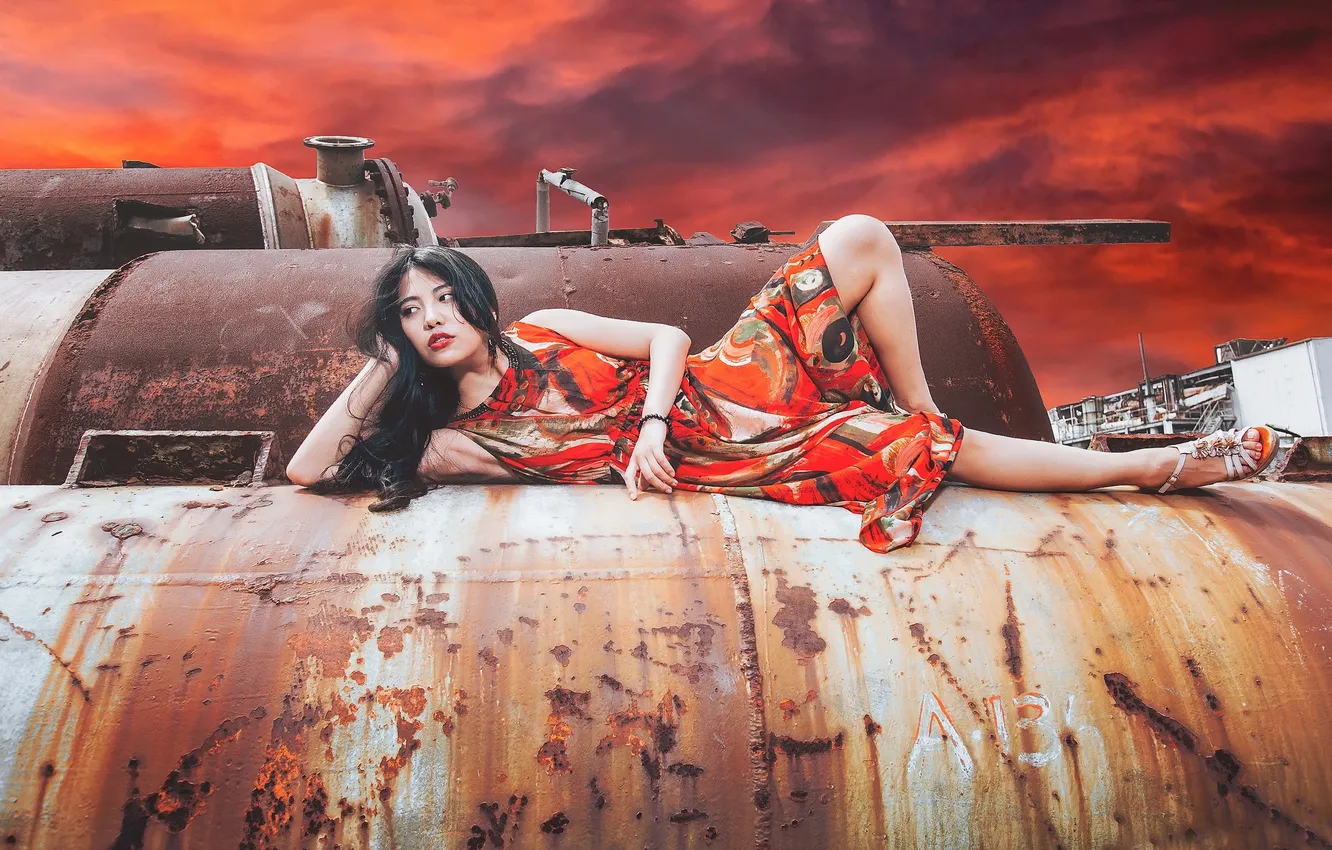 Photo wallpaper girl, pose, background