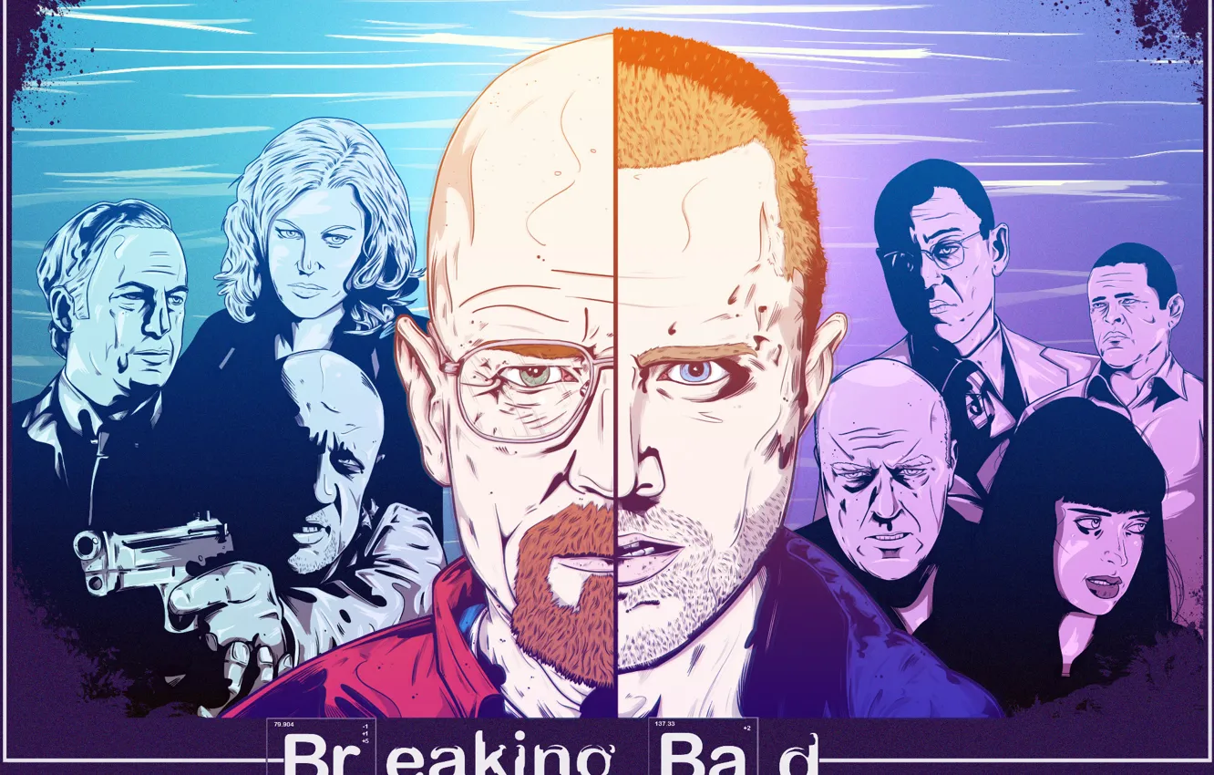 Photo wallpaper Breaking Bad, Bryan Cranston, Mike Ehrmantraut, Walter White, Aaron Paul, Jonathan Banks, Giancarlo Esposito, Jesse …