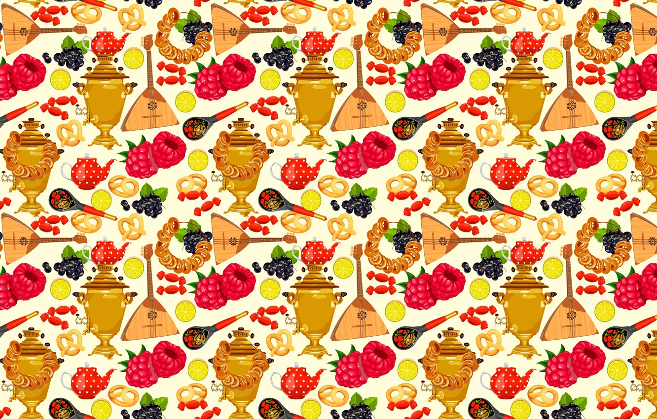 Photo wallpaper lemon, food, samovar