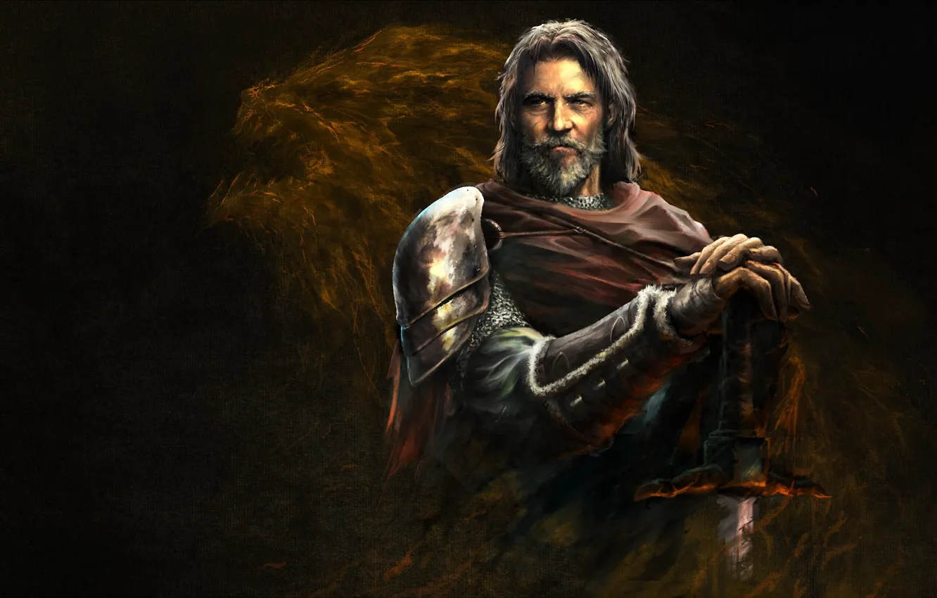 Photo wallpaper monster, sword, male, beast, knight