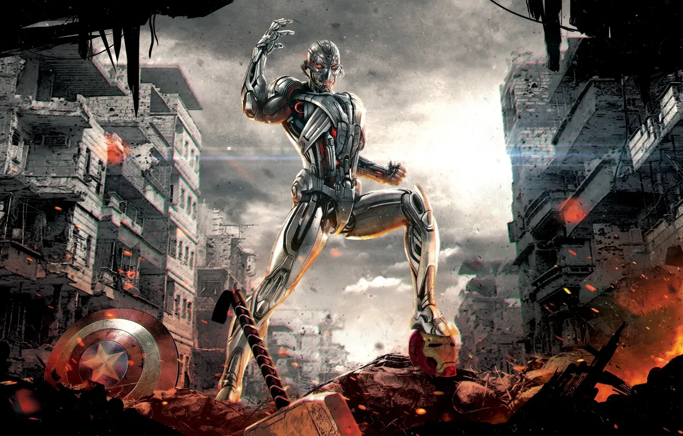 Photo wallpaper Apocalypse, destruction, The Avengers, Avengers, Ultron, Ultron
