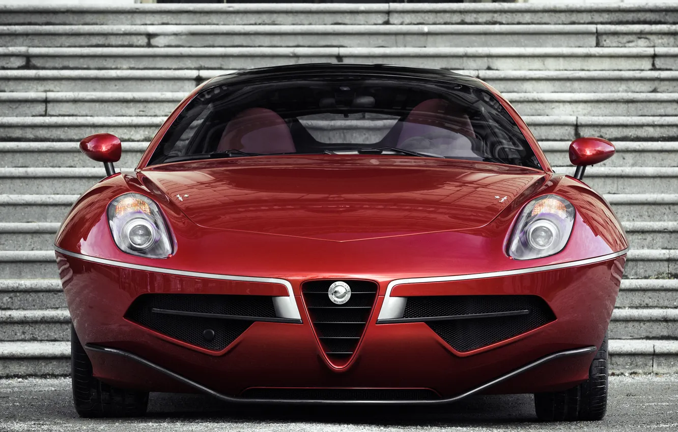 Photo wallpaper red, Alfa Romeo, car, beautiful, Touring, Flying Disc