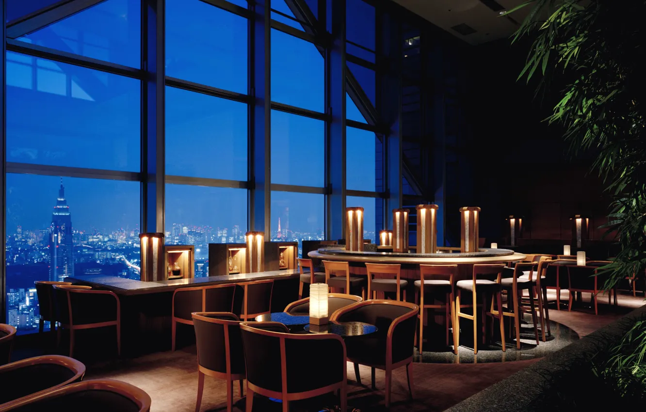 Photo wallpaper the city, dream, skyscrapers, bar, USA, USA, the view from the window