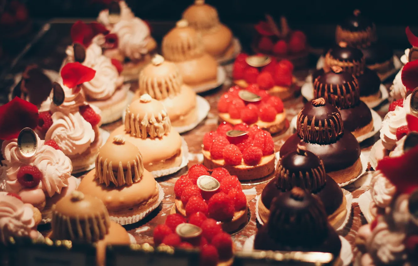 Photo wallpaper chocolate, strawberry, GOURMET