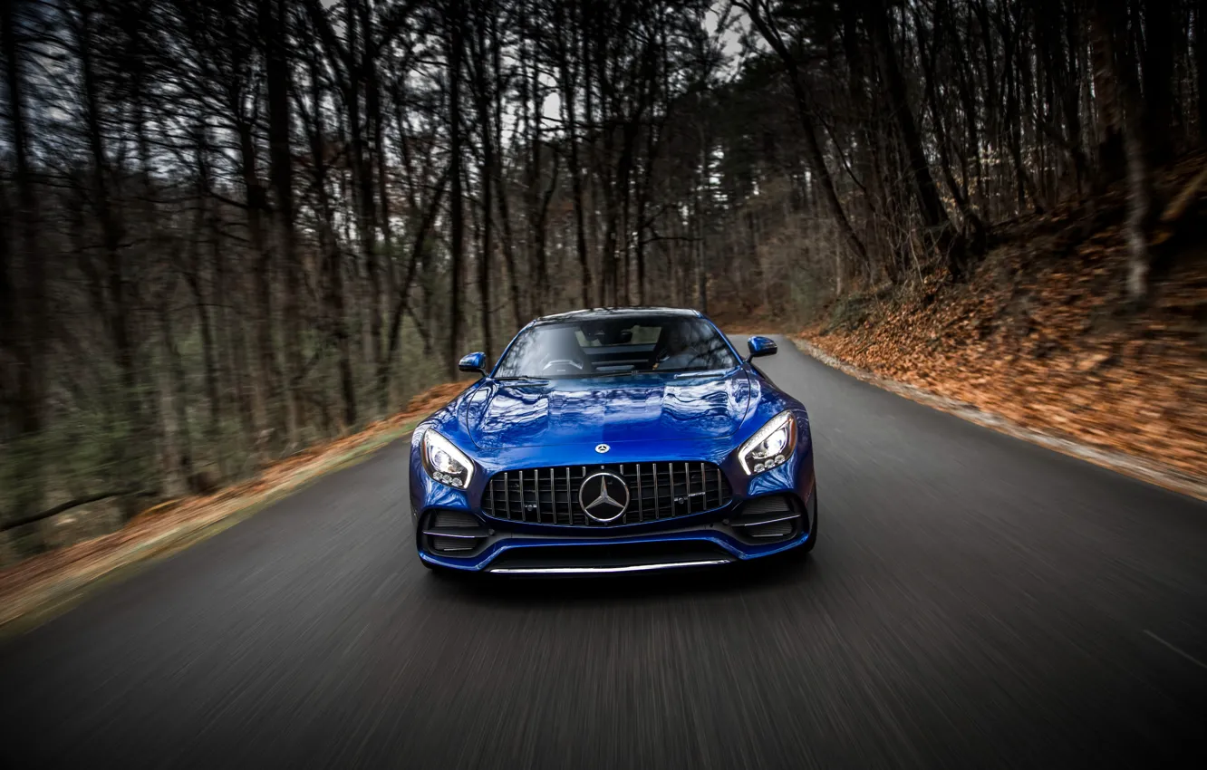 Photo wallpaper Mercedes-Benz, front view, AMG, 2018, GT C