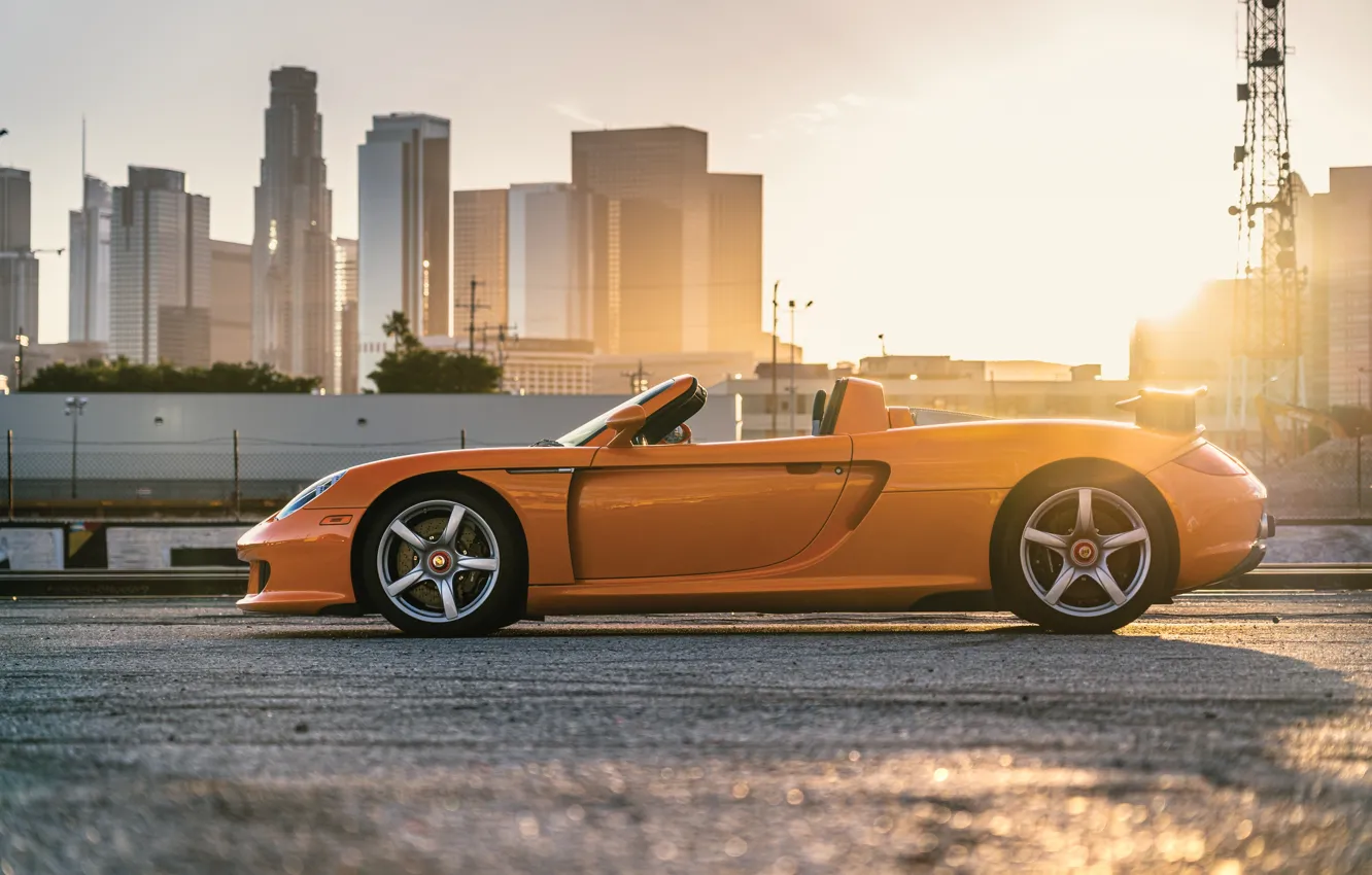 Photo wallpaper Porsche, supercar, Porsche Carrera GT, profile