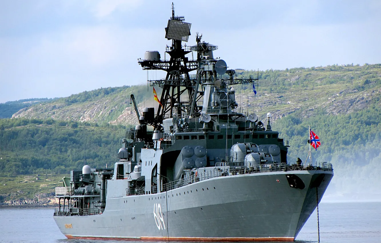 Photo wallpaper ship, large, Navy, anti-submarine, project 1155, Severomorsk