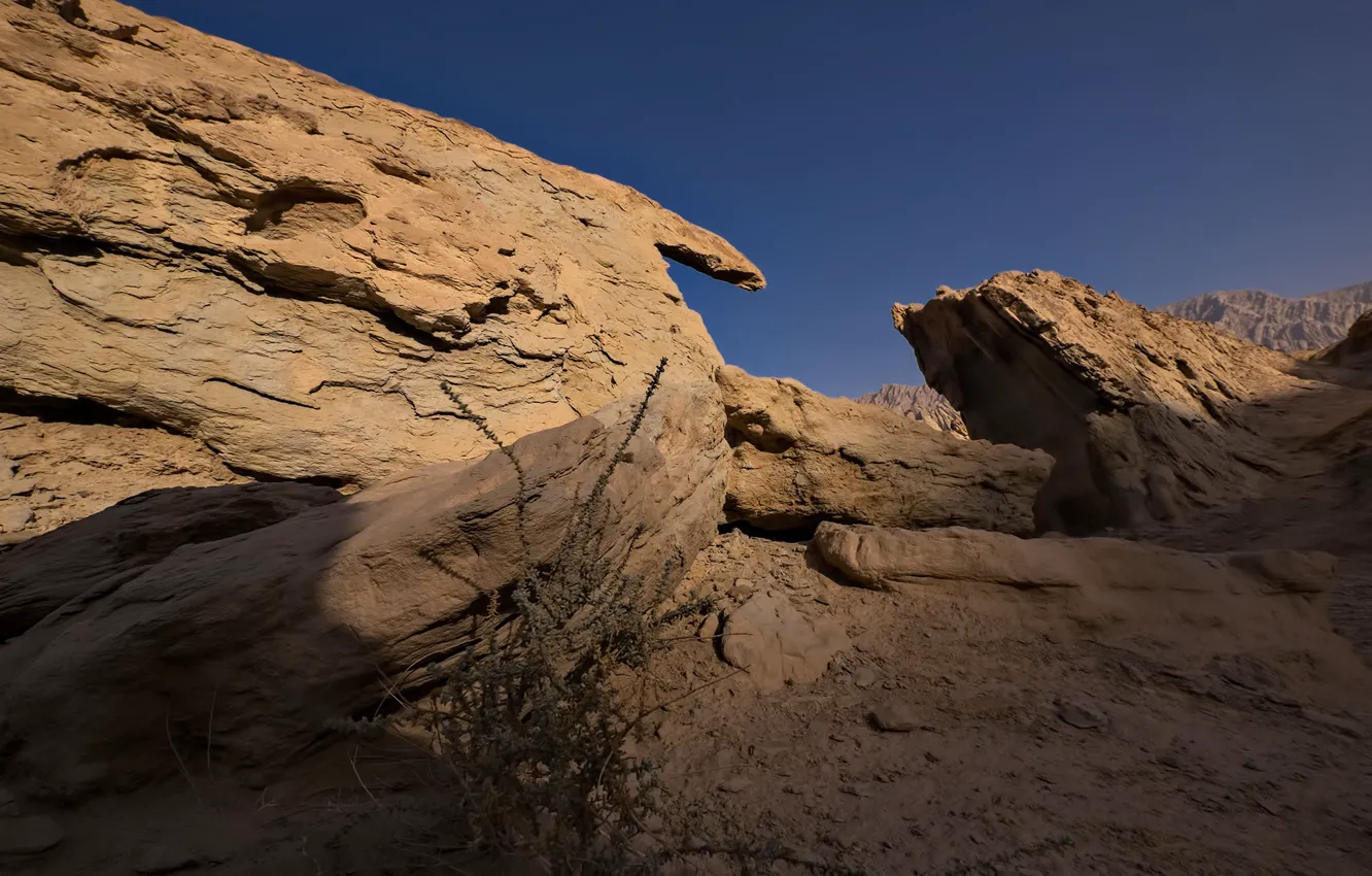 Photo wallpaper the sky, rocks, desert