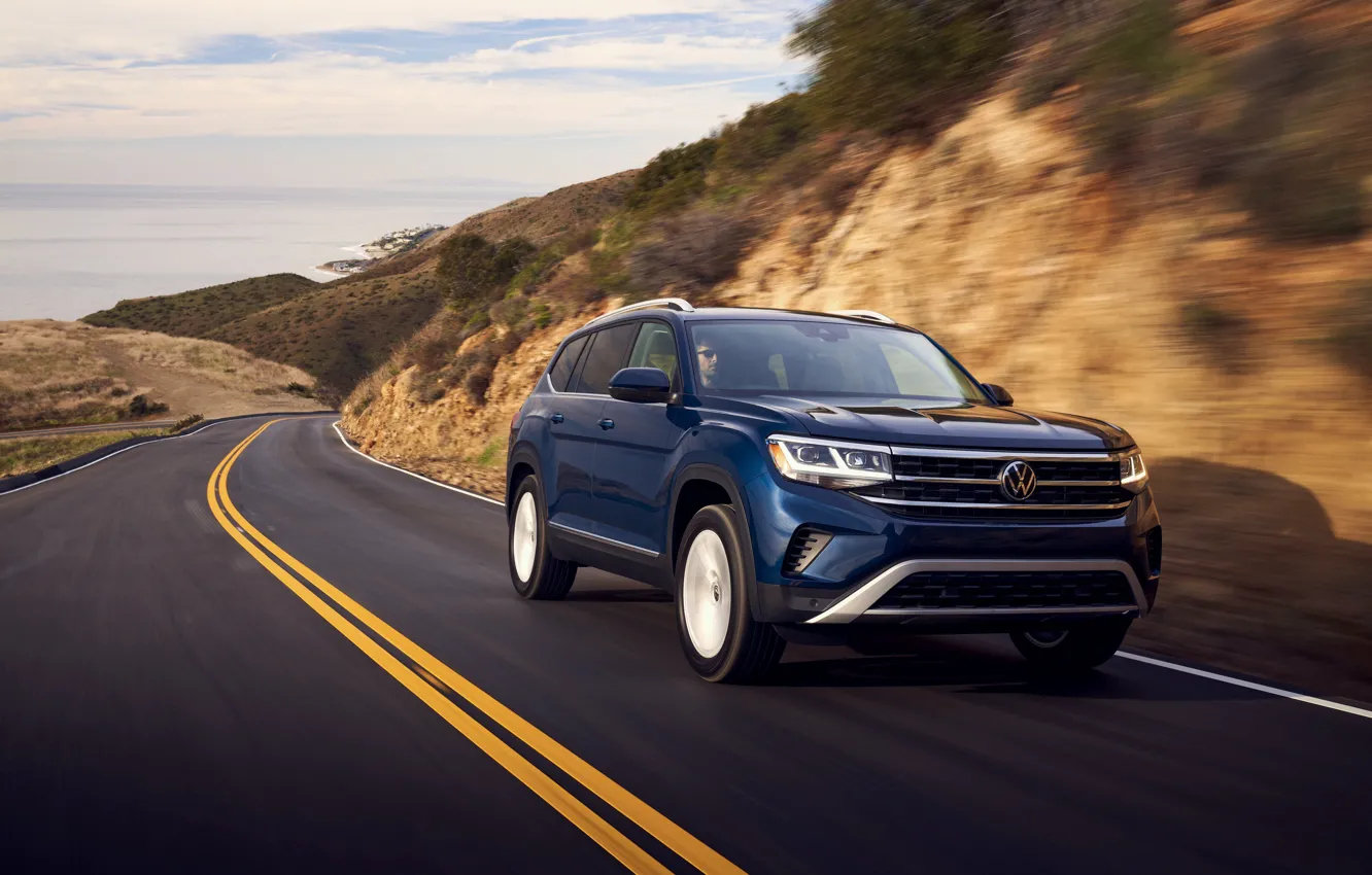 Photo wallpaper speed, Volkswagen, SUV, Atlas, 2020, 2021