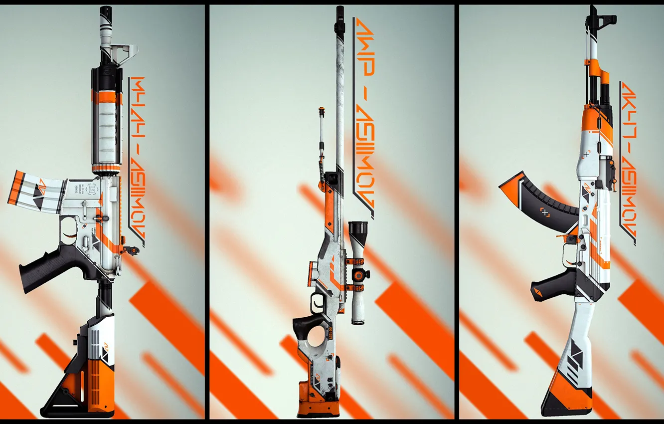 Photo wallpaper Weapons, M4A4, Asiimov, AWP