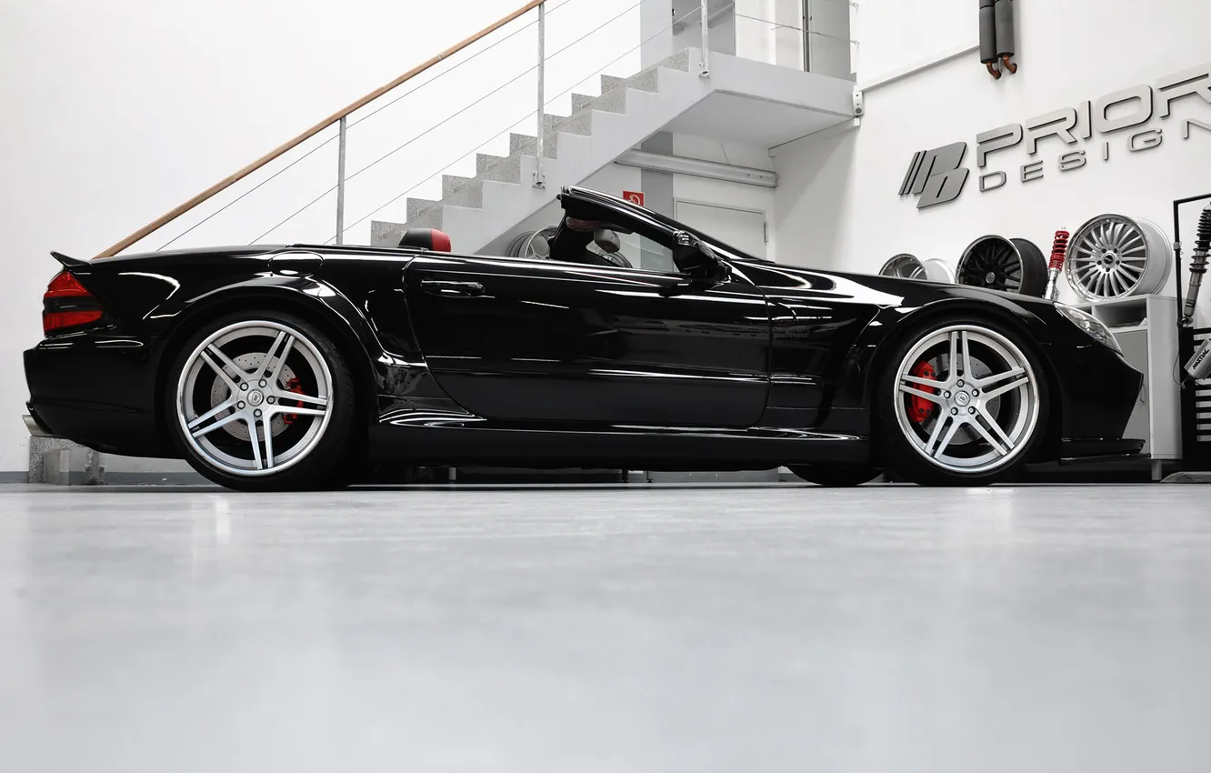 Photo wallpaper car, machine, tuning, 1920x1200, Prior Design, Mercedes-Benz SL R230 Black Edition