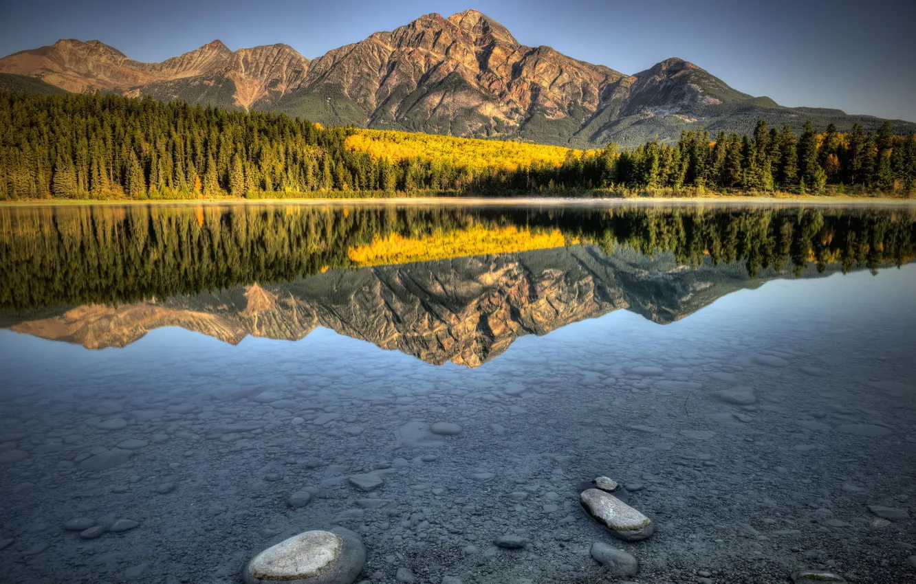 Photo wallpaper landscape, mountains, nature, lake