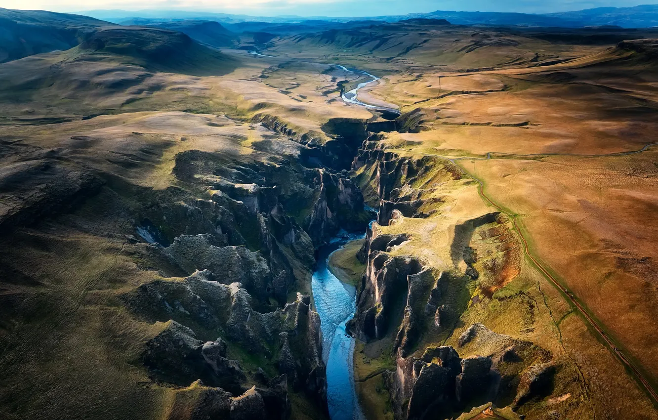 Photo wallpaper mountains, nature, river