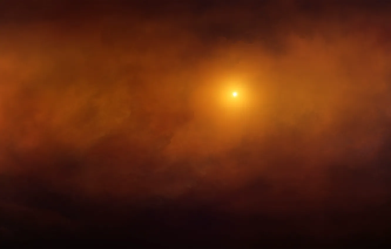 Photo wallpaper space, stars, clouds, light