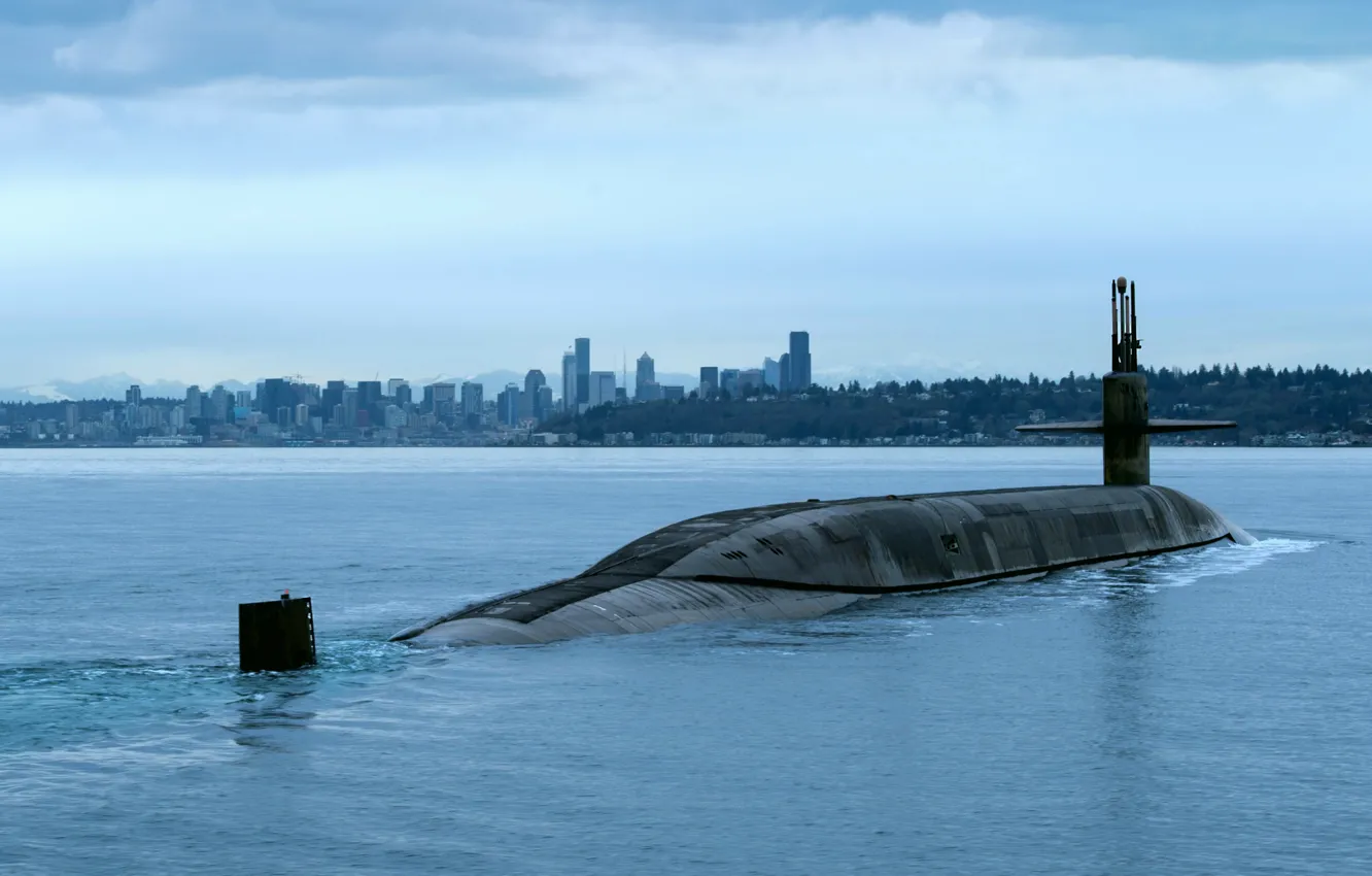 Photo wallpaper boat, underwater, atomic, Ohio class