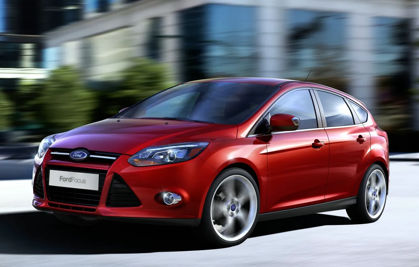 Photo wallpaper machine, Ford, Ford, red, hatchback, focus3