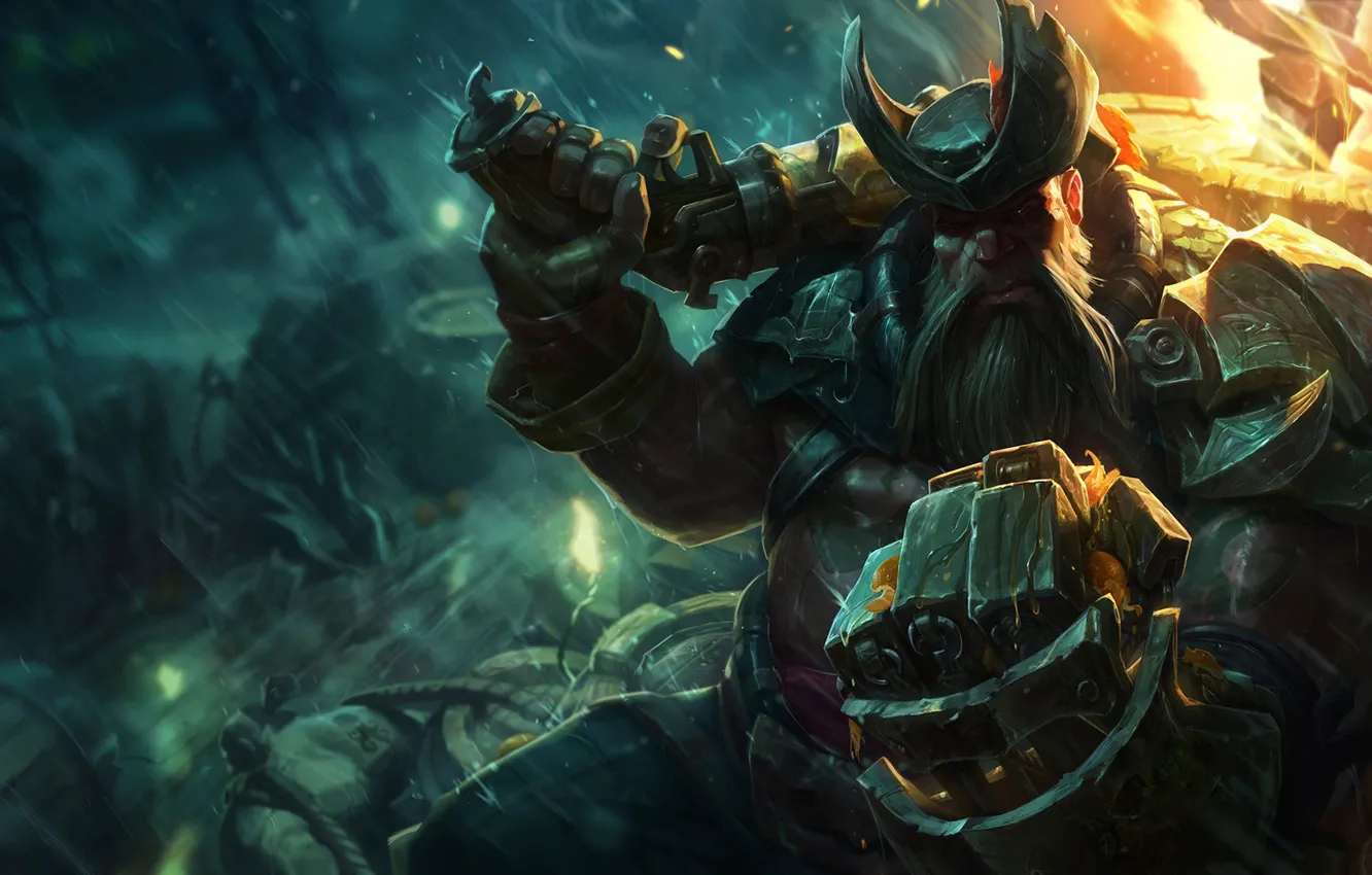 Photo wallpaper the game, fantasy, art, League of Legends, Gangplank, Joshua Brian Smith, the Saltwater Scourge