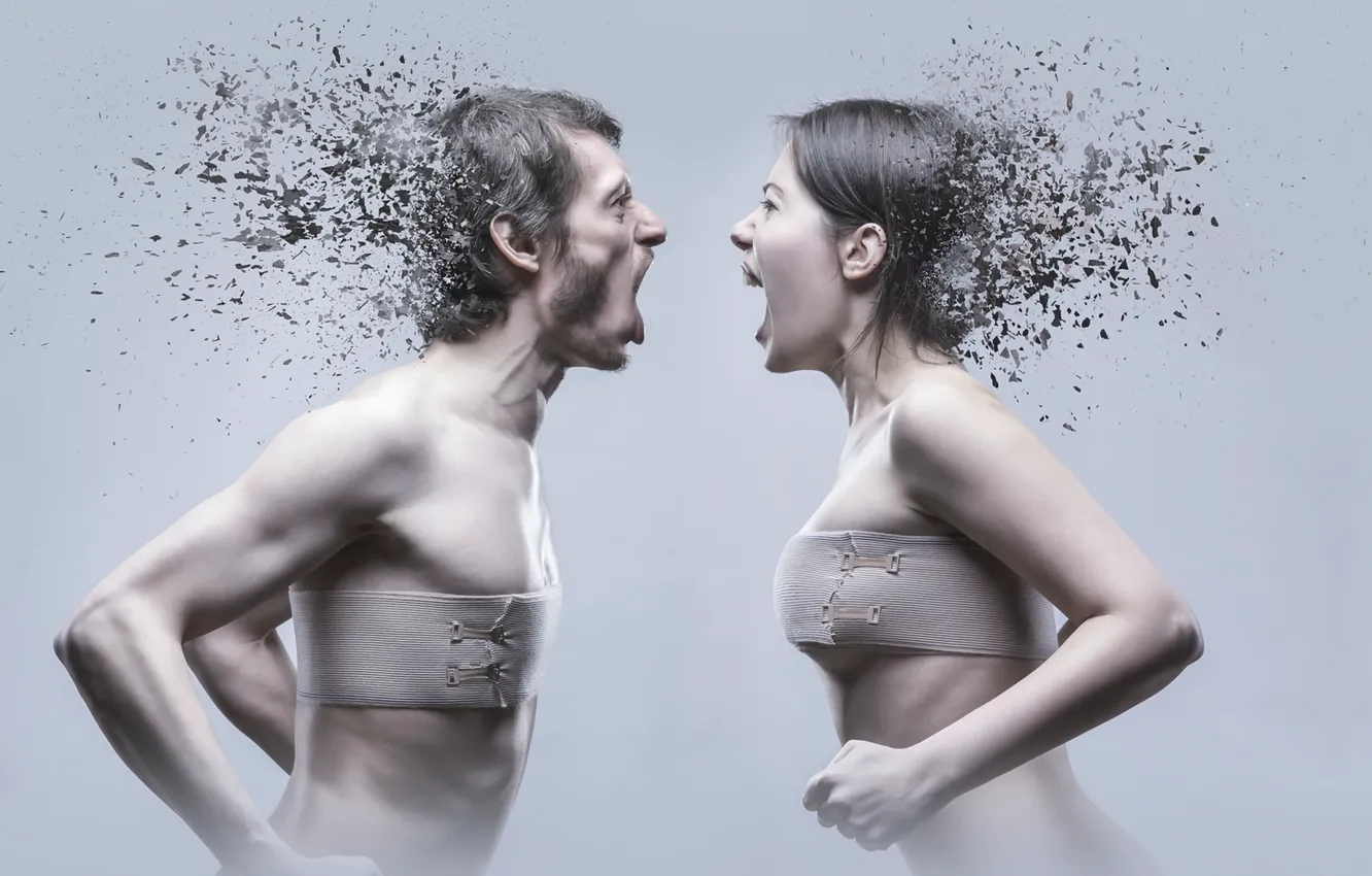 Photo wallpaper people, the conversation, Creek