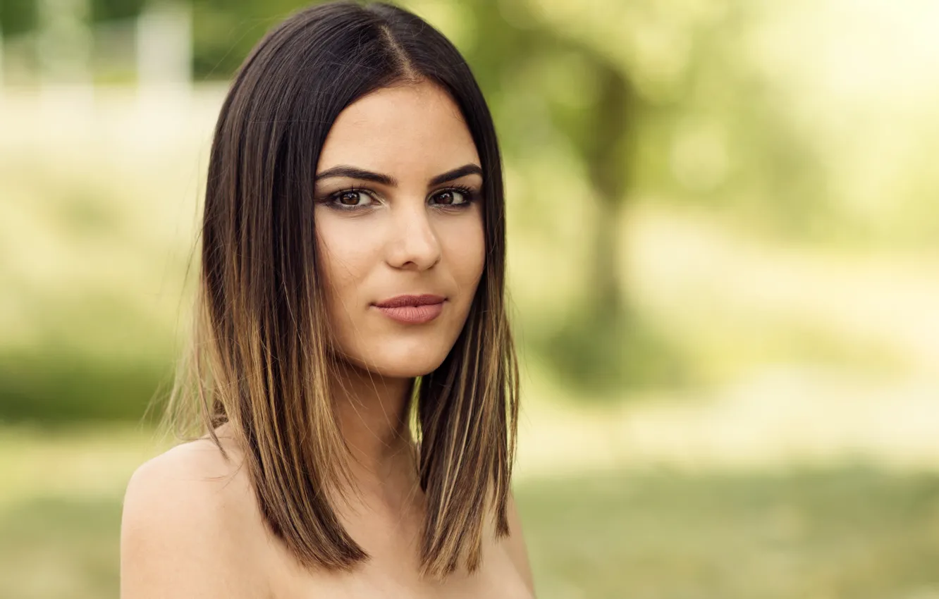 Photo wallpaper look, face, background, hair, cutie