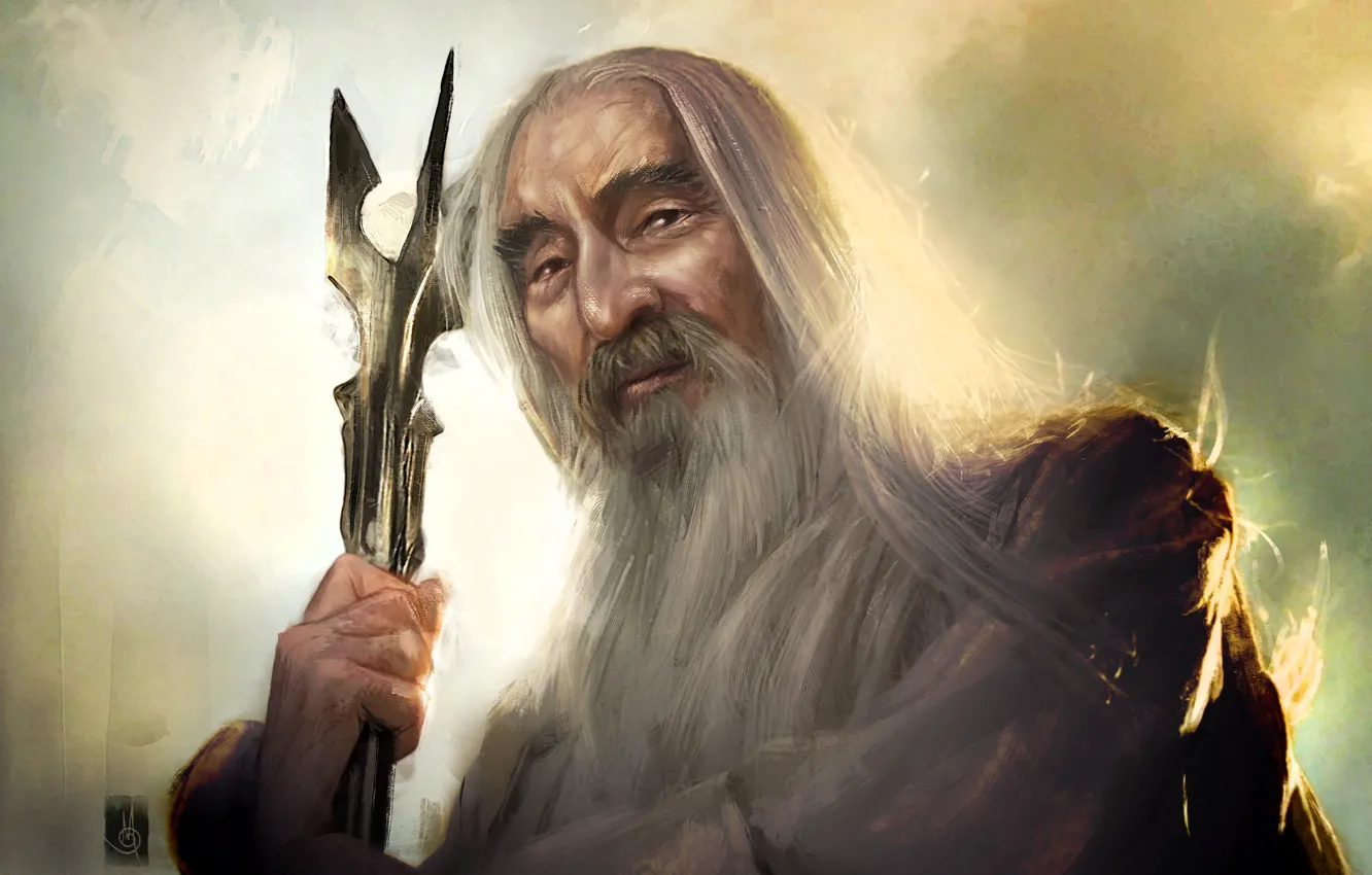 Photo wallpaper white, the Lord of the rings, art, the sorcerer, The hobbit, Saruman