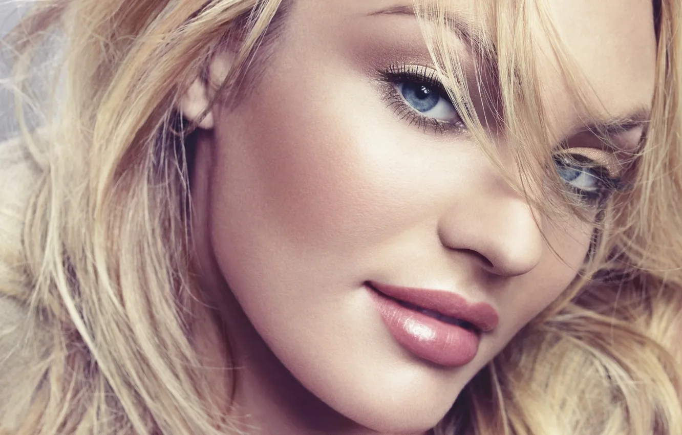 Photo wallpaper look, girl, stars, face, model, hair, blonde, beauty