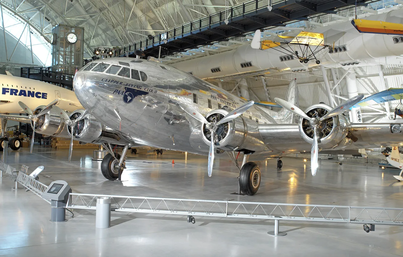 Photo wallpaper hangar, the plane, Museum, Boeing-307, Stratoliner