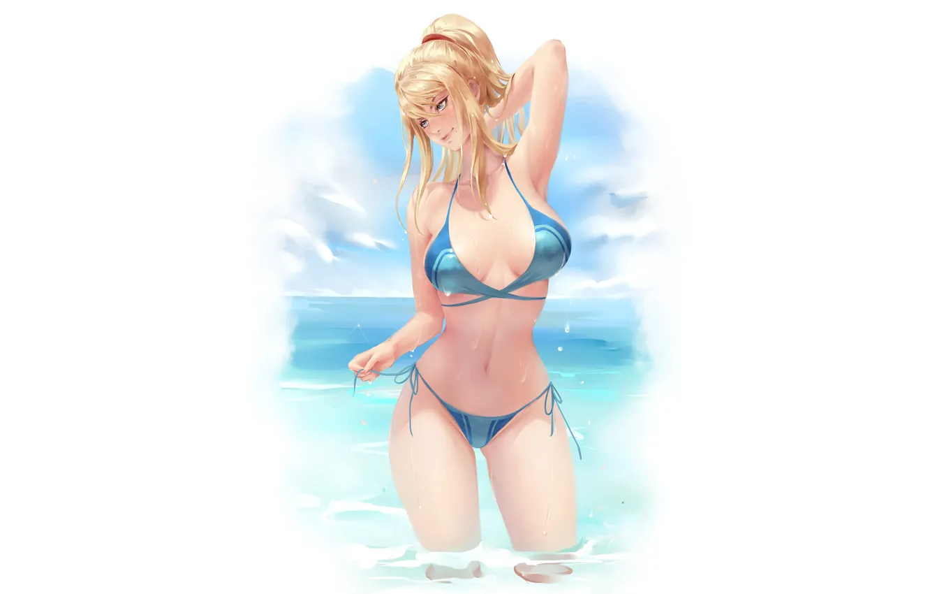 Photo wallpaper Girl, Fantasy, Bikini, Art, Style, Illustration, Minimalism, Samus Aran