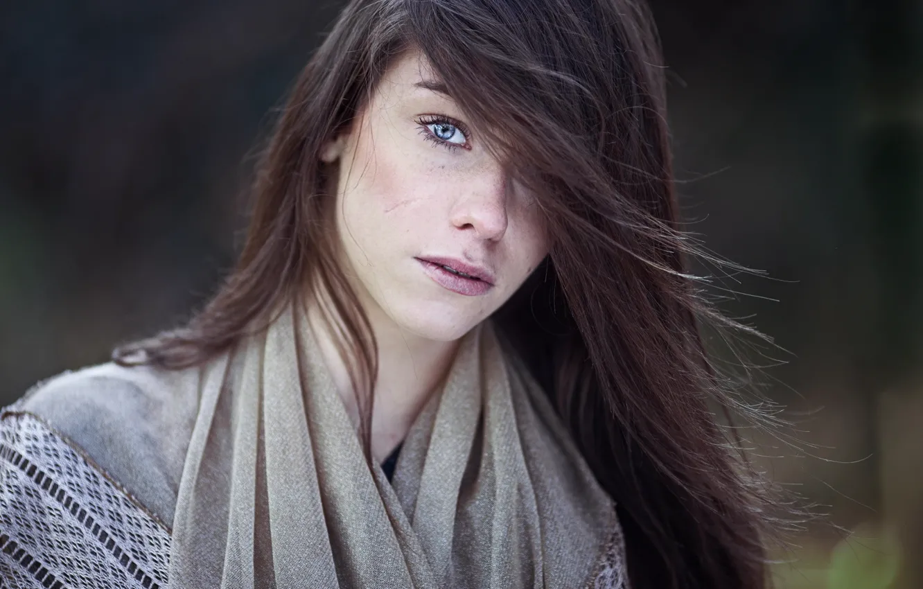 Photo wallpaper girl, girl, blue-eyed