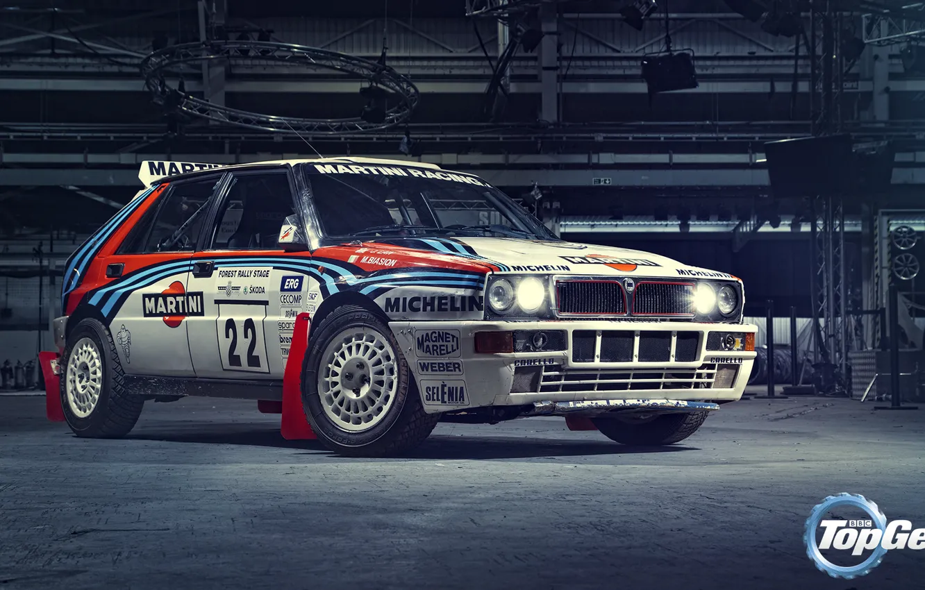 Photo wallpaper Top Gear, Lancia, Delta, Martini Racing, Integrale