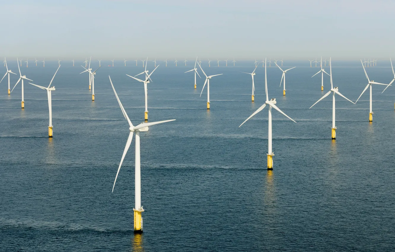 Photo wallpaper sea, the sky, clouds, landscape, horizon, sky, sea, landscape