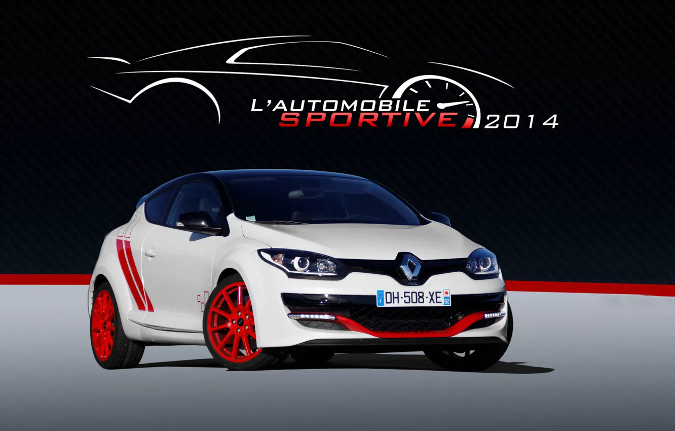 Photo wallpaper Renault, White, Megane, Trophy-R