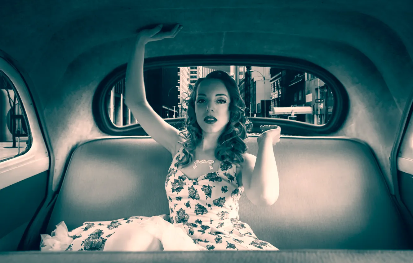 Photo wallpaper retro model, Rina Girl, german pin-up