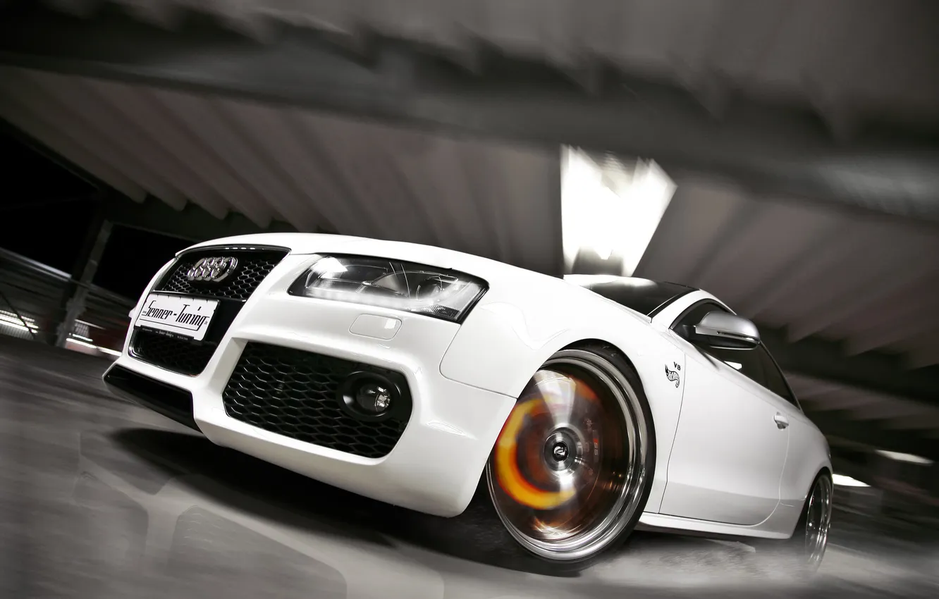 Photo wallpaper car, machine, speed, speed, Senner Tuning, Audi S5 White