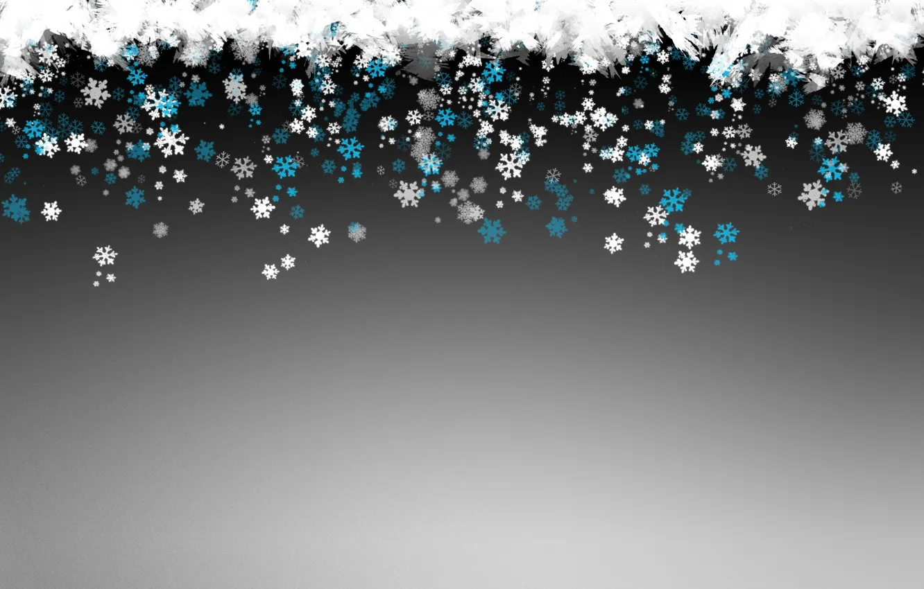 Photo wallpaper winter, snowflakes, new year
