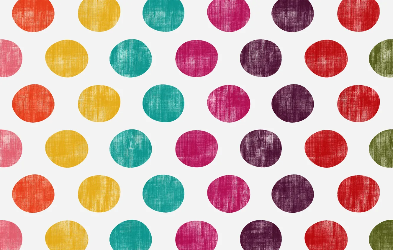 Photo wallpaper circles, texture, polka dot, colorful