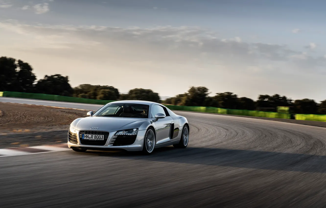 Photo wallpaper Audi, Audi R8, Quattro, drive, front view, R8