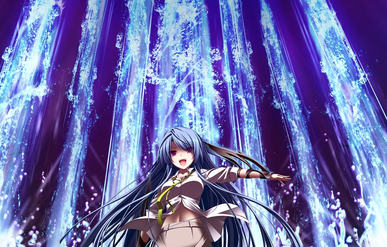 Photo wallpaper girl, weapons, magic, art, tie, shirt, makita maki, gensou no idea