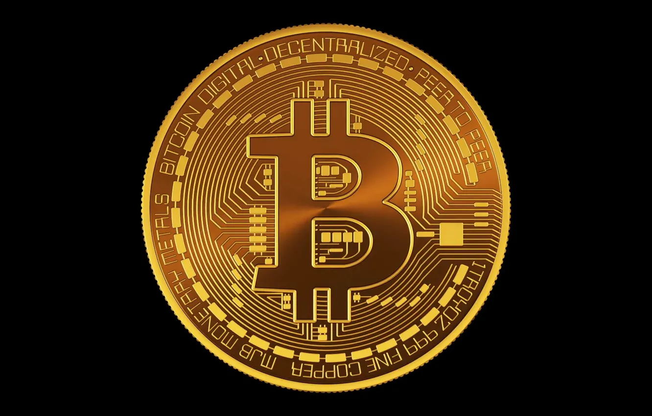 Photo wallpaper black, black, fon, coin, bitcoin, btc
